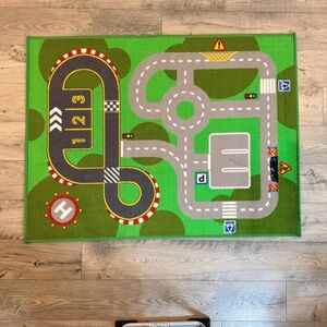 Racetrack Street Play-mat Rug Large Kids Carpet 52 x 39 with Non-Slip Backing